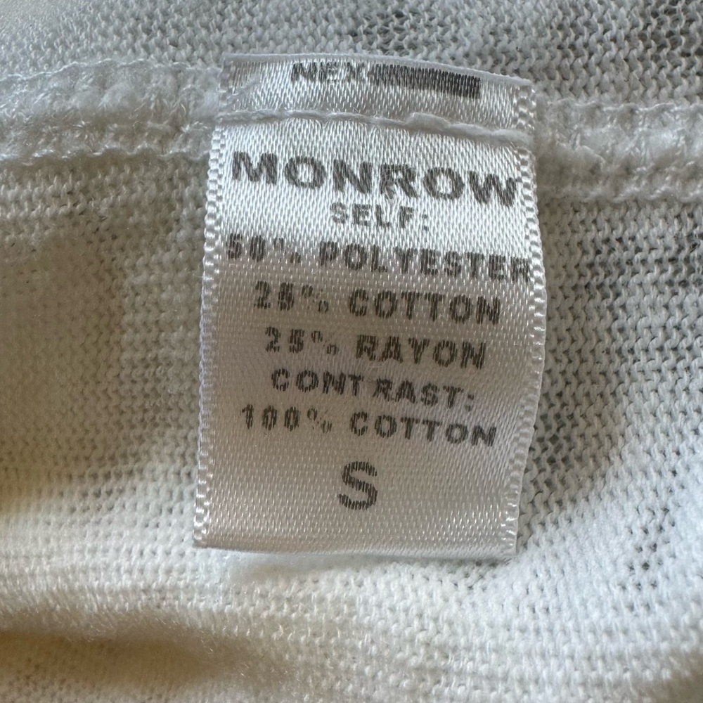 Monrow Vintage Lightweight Semi-sheer Long Sleeved Top Sweatshirt Crewneck S - Picture 4 of 7